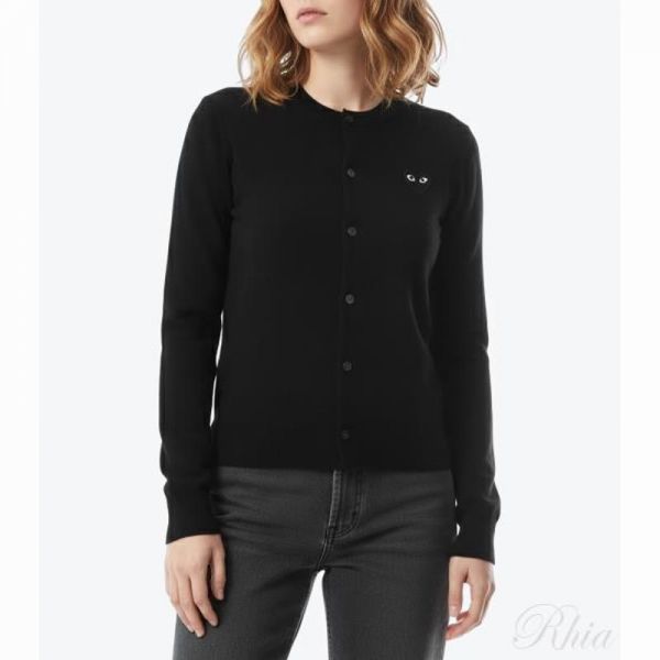 꼼데가르송 블랙 하트 와펜 울 가디건 AZ N023 051 1 - Comme des Garcons