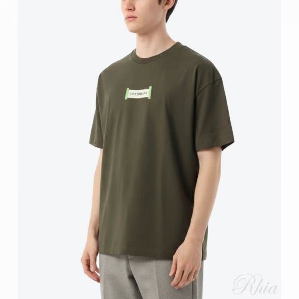 CP컴퍼니 30 1 저지 프린티드 로고 티셔츠 18CMTS148A 006586W 683 프린트 - CP company