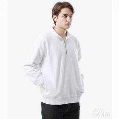 미하라야스히로 하프 집업 풀오버 스웻셔츠 I13PO522 화이트 썸네일 1