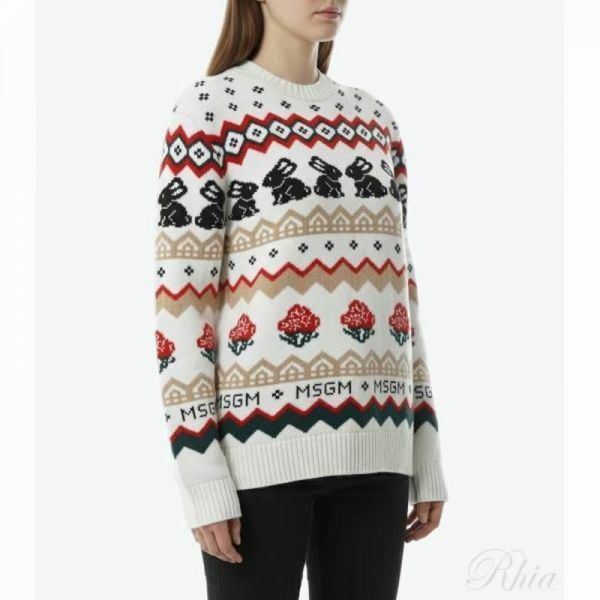MSGM 버니 울 블렌드 니트 스웨터 3941MDM224 257750 02 - MSGM