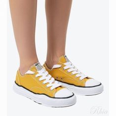 미하라야스히로 피터슨 OG솔 캔버스 로우 스니커즈 A01FW702 옐로우 썸네일 1