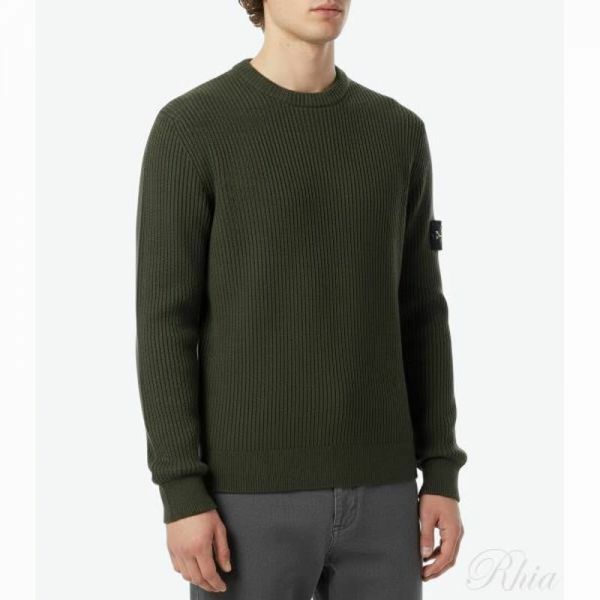 스톤아일랜드 5100053 풀 립 Rws 울 스웨터 K2S15 S00C2 V0054 리브 - Stone Island