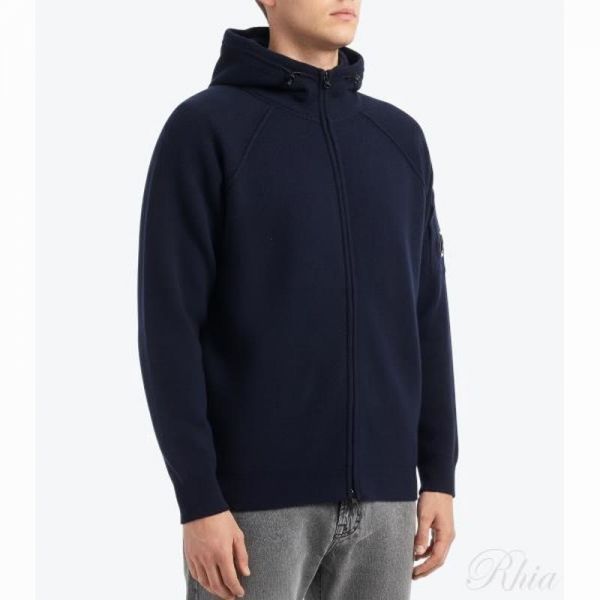 CP컴퍼니 램스울 집 후디 가디건 19CMKN057A 110149A 888 짚 - CP company
