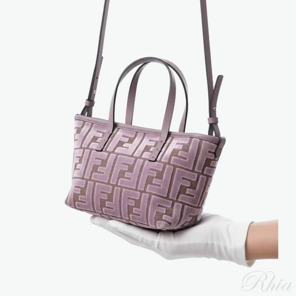 펜디 롤 미니 벨벳 FF 자카드 백 8BS096 AT14 F1QHN - Fendi