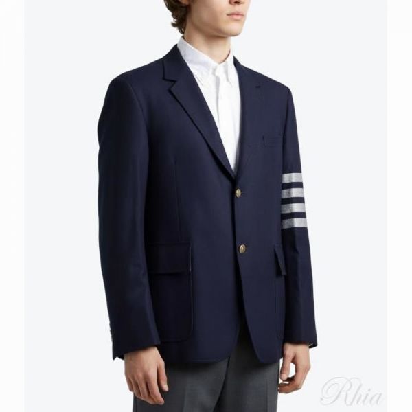 톰브라운 4바 플란넬 언스트럭쳐드 스포츠 코트 MJU558A F0666 415 - Thom Browne