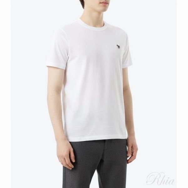 폴스미스 지브라 로고 패치 슬림 핏 반팔 티셔츠 M2R 010RK 01 - Paul Smith