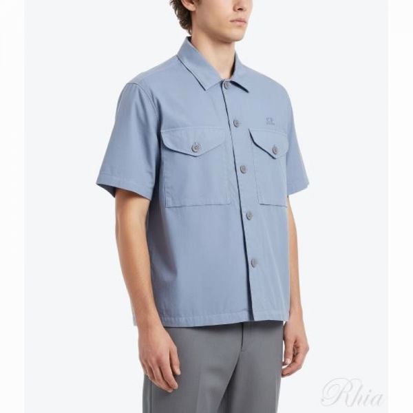 CP컴퍼니 포플린 쇼츠 슬리브 오버셔츠 18CMSH236A 005328G 774 숏 - CP company