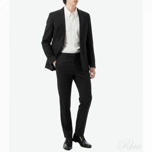 휴고보스 슬림핏 수트 in 마이크로 패턴드 버진 울 50546097 001 패턴 슬림 핏 - Hugo Boss
