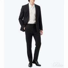 휴고보스 슬림핏 수트 in 마이크로 패턴드 버진 울 50546097 001 패턴 슬림 핏 썸네일 1