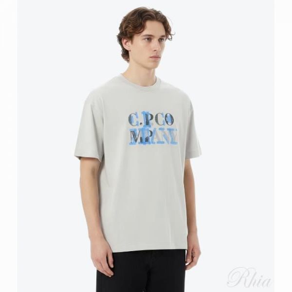 CP컴퍼니 30 1 저지 블러레드 로고 티셔츠 18CMTS145A 006586W 800 블러드 - CP company