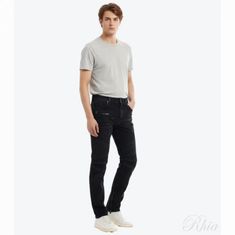 발망 26SS 블랙 워시 레귤러 바이커 데님 팬츠 GH1MI105DG13 0PC 썸네일 1