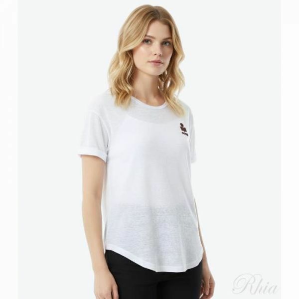 이자벨마랑 26SS 콜디아 리넨 로고 티셔츠 TS0315FA A1N09E WHBY - Isabel Marant