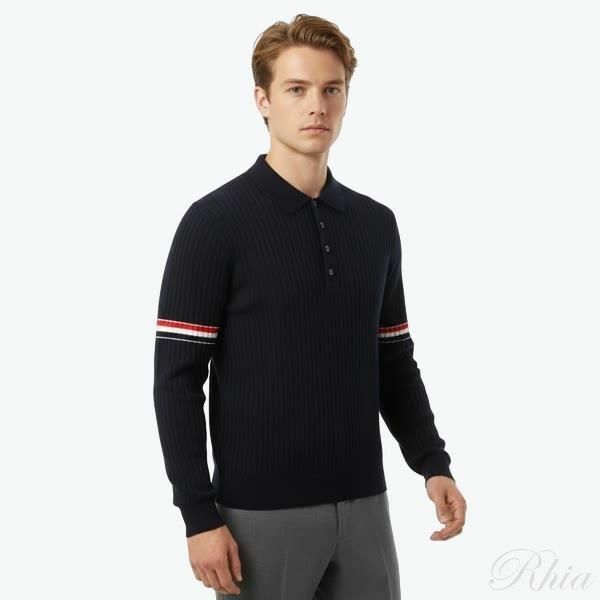 톰브라운 25 울 릴렉스 암 밴드 폴로 MKP108A Y1002 415 - Thom Browne