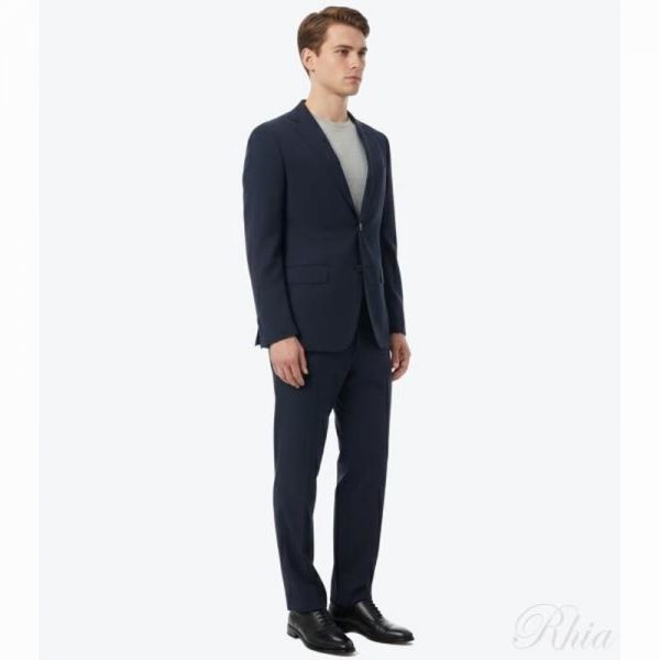 휴고보스 26SS 투피스 레귤러 핏 수트 in 스트라이프 버진 울 50557240 404 - Hugo Boss