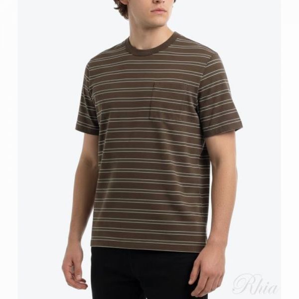 아페쎄 26SS 로고 스트라이프 쇼츠 슬리브 티셔츠 COHLV H26534 CAA 포켓로고 반팔 - A.P.C.
