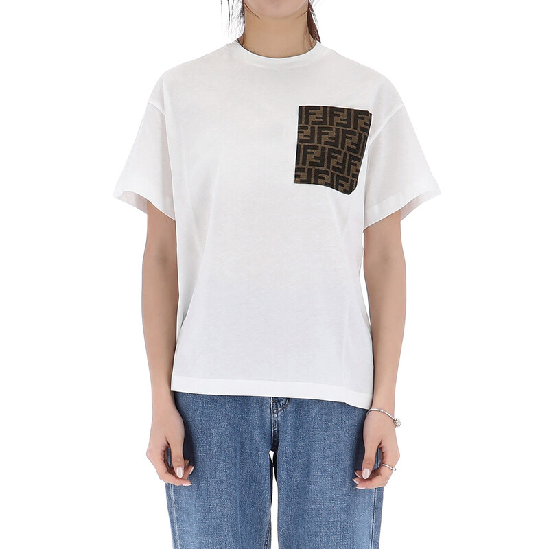 국내배송 26SS 펜디 로고 포켓 반팔 티셔츠 성인사이즈 JUI150 7AJ F0TU9-AK - Fendi