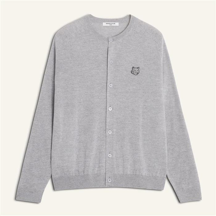 26SS 메종키츠네 가디건 QM00500KT1181 GREY MELANGE - Maison Kitsune