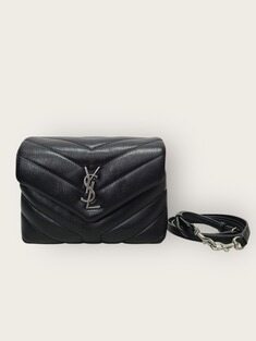 [중고명품/루이스잇] 생로랑 블랙 은장 YSL 마틀라세 루루 토이백 썸네일 7