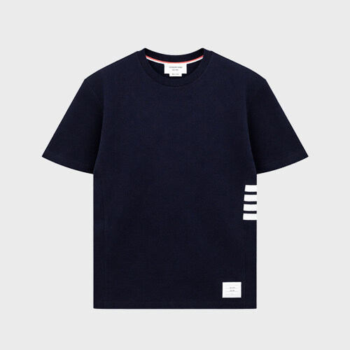 [톰브라운] MJS123A 00050 415 사이드 스트라이프 반팔 티셔츠 네이비 남성 티셔츠 / TJ - Thom Browne