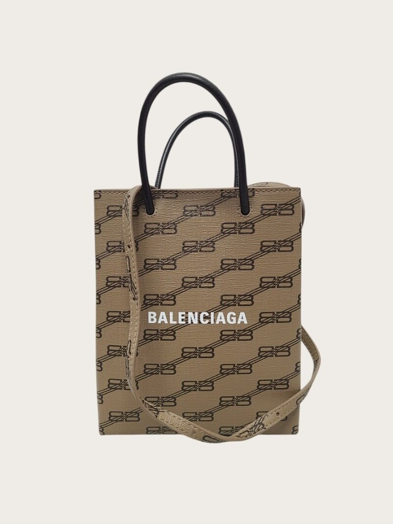 [중고명품/루이스잇] 발렌시아가 BB 멀티 모노그램 로고 폰홀더 토트 크로스백 - Balenciaga