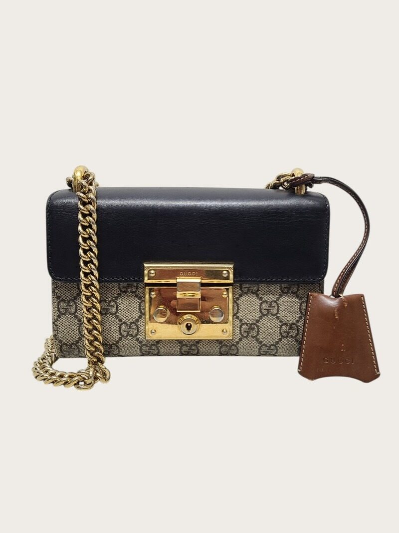 [중고명품/루이스잇] 구찌 GG슈프림 패들락 스몰 레더 체인백 - Gucci