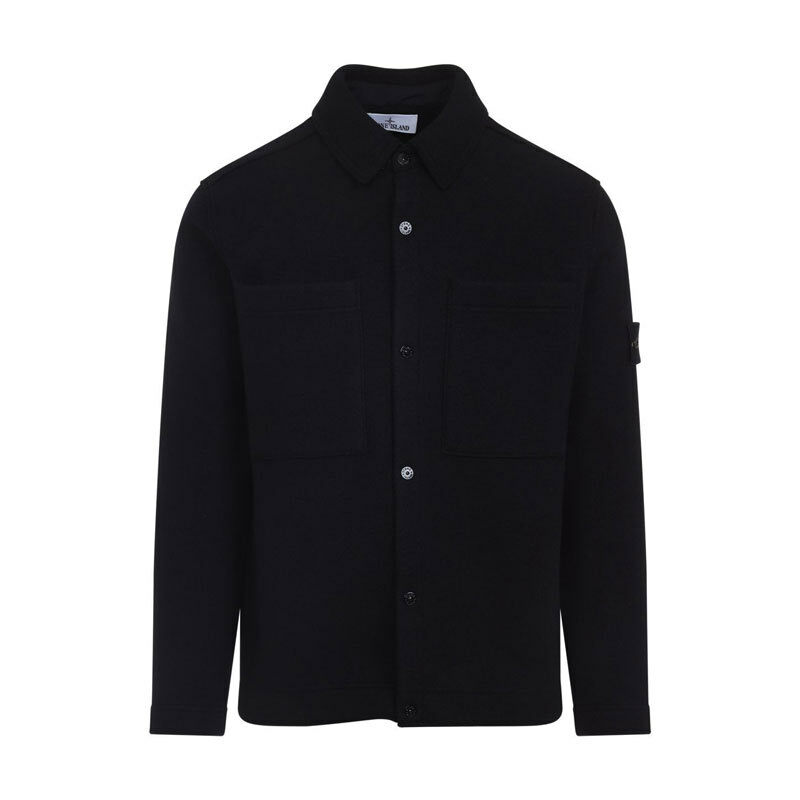 25FW 스톤아일랜드 남성 RWS 울 버튼 업 셔츠 블랙 K2S155100058 S0IN1 V0029 - Stone Island