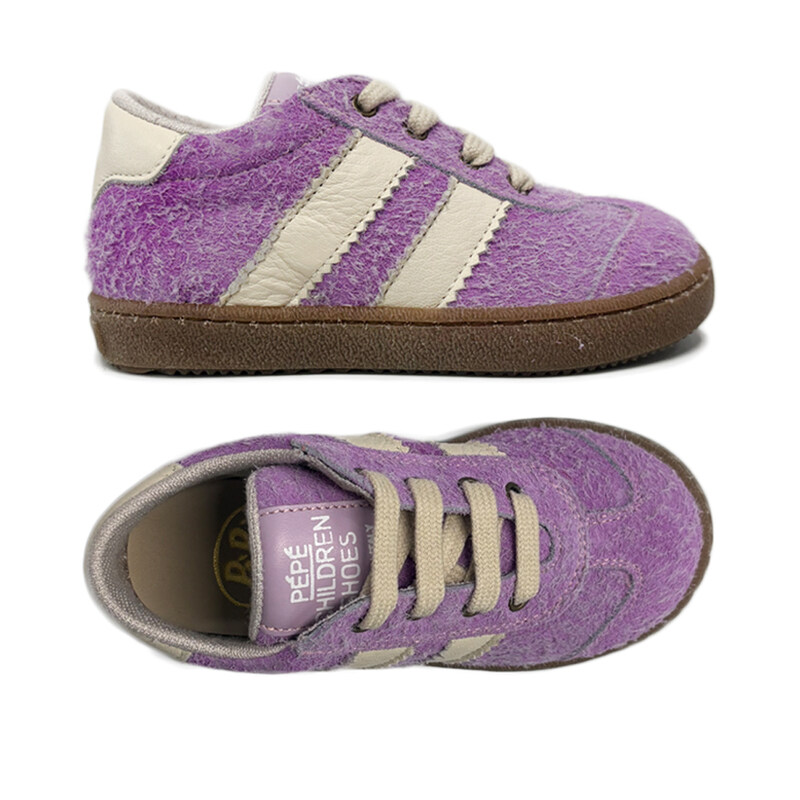 키즈 사샤 SASHA 스웨이드 스니커즈 라일락/밀크 01620-VEDUAL/SOUFSD - PEPE SHOES