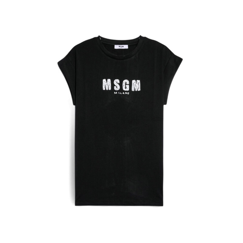 키즈 여성 저지 티셔츠 블랙 S6MSJGTH070 110 - MSGM