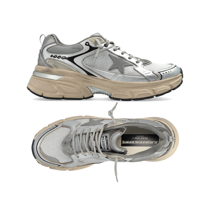 골든구스 26SS 라이트스타 메쉬 레이스업 스니커즈 그레이실버 GMF00724 F007843 60320 - Golden Goose
