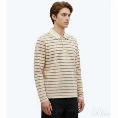 아페쎄 26SS 스트라이프 롱슬리브 폴로 COHLV H26519 AAD 썸네일 1