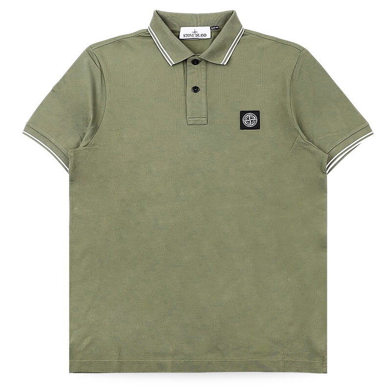 디몬트 스톤 남성 투라인 카라 로고 패치 PK 반팔(밀리터리) L1S15 2200010 S0018 V005G - Stone Island