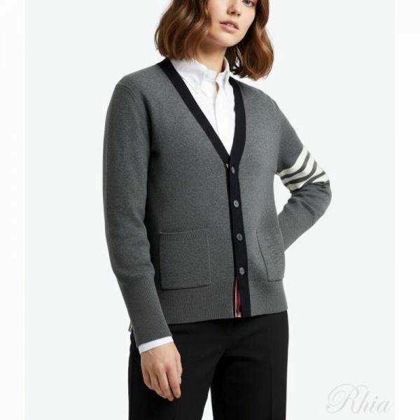 톰브라운 메리노 울 2 인 1 하프 4 바 카디건 MKC548B Y1018 035 - Thom Browne