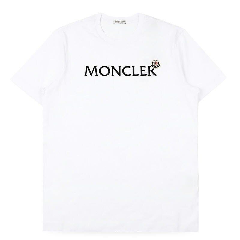 디몬트 몽클레어 남성 플록 로고 반팔(화이트) 8C00067 8390T 001 - Moncler