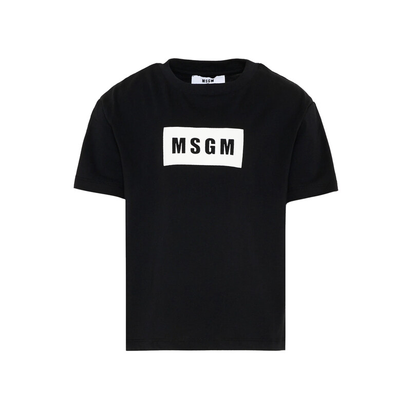 키즈 저지 티셔츠 블랙 S6MSJUTH005 110 - MSGM