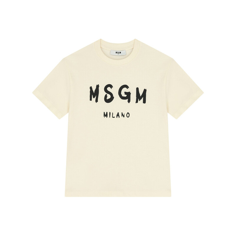키즈 저지 티셔츠 크림 S6MSJUTH001 013 - MSGM
