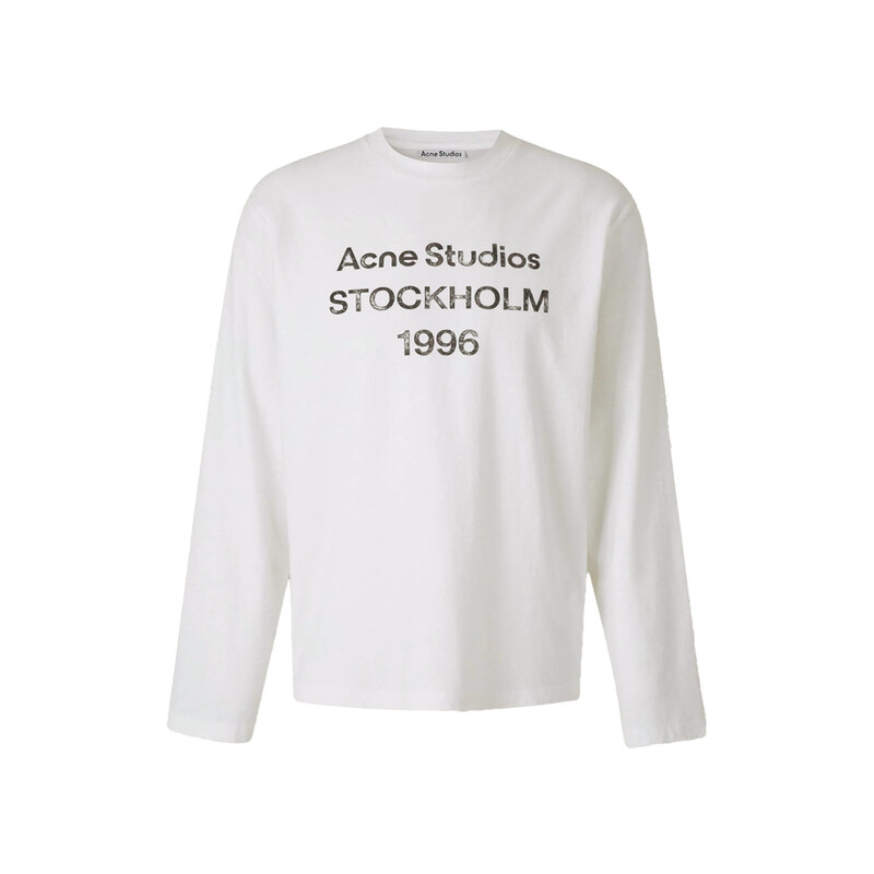 26SS 로고 프린트 롱슬리브 티셔츠 오프화이트 CL0424 AEG - Acne Studios