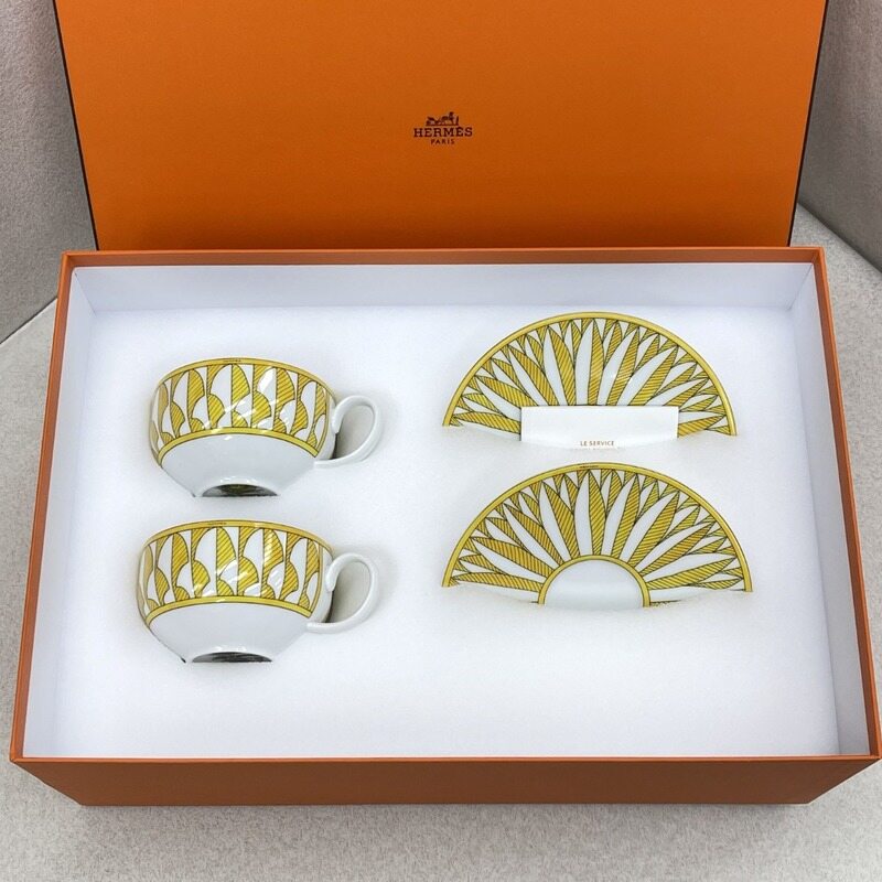 [더럭스] 에르메스 Soleil d'Hermes 솔레일 컵 세트 옐로우 P046016P - Hermes