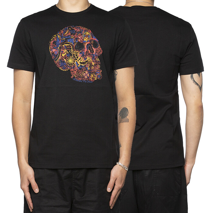 알렉산더맥퀸 남성 스컬 로고 프린팅 티셔츠 649873 QQZ53 0901 - Alexander McQueen