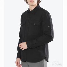 CP컴퍼니 밀리터리 트윌 애머라이즈드 셔츠 15CMSH294A 006409G 999 에머라이즈드 포켓 썸네일 1