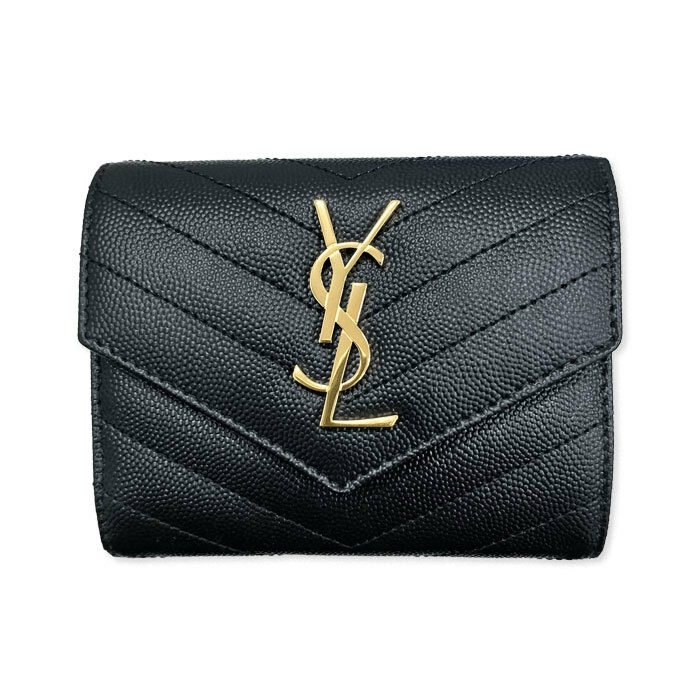 생로랑 금장 카산드라 마틀라세 여성 지갑 403943 BOW01 1000 - Saint Laurent
