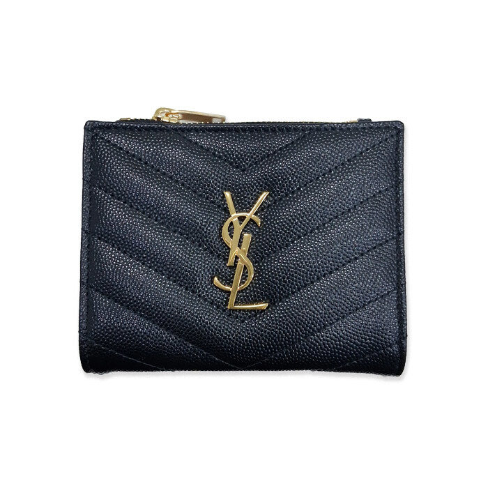 생로랑 금장 카산드라 마틀라세 반지갑 575879 BOW01 1000 - Saint Laurent