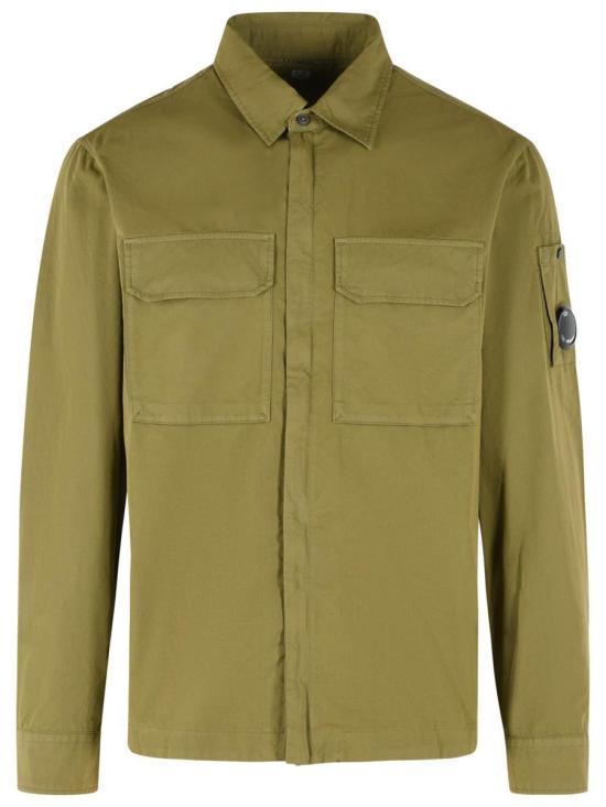 26SS 씨피 컴퍼니 오가닉 개버딘 지퍼 렌즈 오버셔츠 20CMOS156A 110143G 644 DRIED HERB DOM - CP company