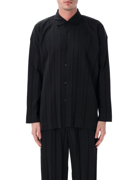 26SS 옴므 플리세 이세이 미야케 긴팔 셔츠 HP66FJ17615 BLACK DOM - Issey Miyake