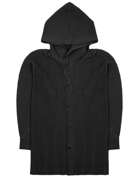 26SS 옴므 플리세 이세이 미야케 후드 티셔츠 HP66JC02115 BLACK DOM - Issey Miyake