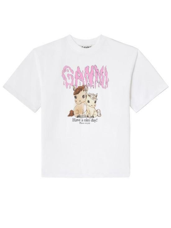 26SS 가니 반팔 티셔츠 A1050048 151 WHITE DOM - Ganni