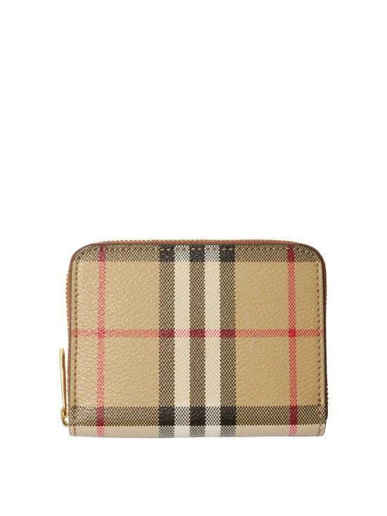 버버리 스몰 체크 집 어라운드 월렛 8109810 VNTG CHK BRIAR BROWN DOM - Burberry