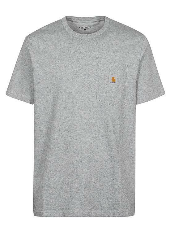26SS 칼하트 WIP 숏슬리브 포켓 티셔츠 I030434 V6XX GREY HEATHER DOM - Carhartt