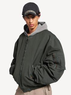 26SS 발렌시아가 후디드 스탠다드 보머 재킷 857699 TTP10 1140 ANTHRACITE DOM 썸네일 2