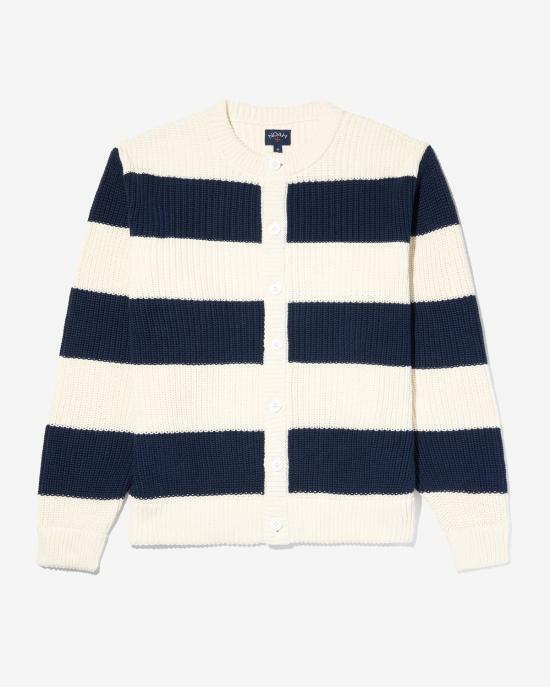 26SS 노아 가디건 NOAU261MRCD036NV WHITE NAVY DOM - NOAH