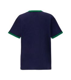오니츠카타이거 반팔 티셔츠 2183B199 401 NAVY GREEN DOM 썸네일 2